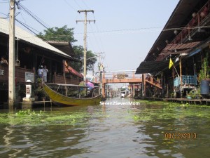 Tranquil ride down Bangkok canal called klong.